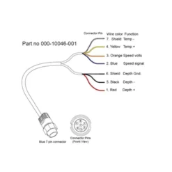 Cable Adaptateur Lowrance Sonde 7 Pin Bleu Vers Câbles Dénudés