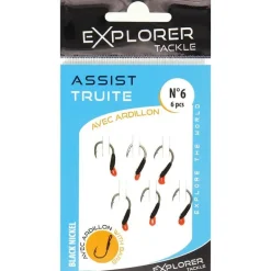 Hameçon Explorer Tackle Assist Truite Avec Ardillon - Par 6