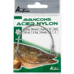 Hameçon Monté Autain Acier Nylon 30Cm - Par 3