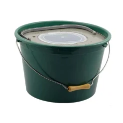 Seau A Vifs Plastilys 18L Rond Vert Fonce + Panier Vivier