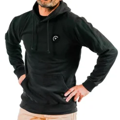 Sweat À Capuche Pêche Personnalisable Sur Vos Traces - Noir
