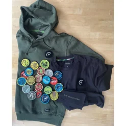 Sweat À Capuche Zippé Pêche Personnalisable Sur Vos Traces - Noir