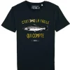 Tee Shirt Manches Courtes Homme Monsieur Pêcheur C'est Pas La Taille Qui Compte - Truite - Noir