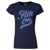 Tee Shirt Manches Courtes Femme Cyril Chauquet Fish On Vintage - Marine