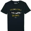 Tee Shirt Manches Courtes Homme Monsieur Pêcheur C'est Pas La Taille Qui Compte - Brochet - Noir