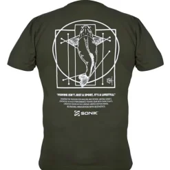 Tee Shirt Manches Courtes Homme Sonik By Think Fishy Art - Kaki