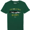Tee Shirt Manches Courtes Homme Monsieur Pêcheur C'est Pas La Taille Qui Compte - Brochet - Vert