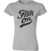 Tee Shirt Manches Courtes Femme Cyril Chauquet Fish On Vintage - Gris