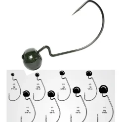 Tete Plombee Carnassier Vmc Rugby Jig 7340Rj - Black Nickel - Pack